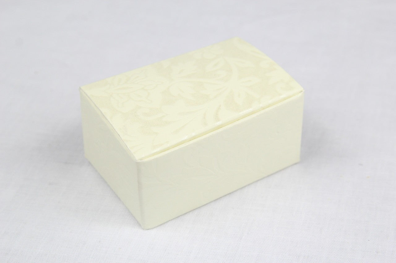 12 pcs-Ivory Rectangular Flower Engraved Box