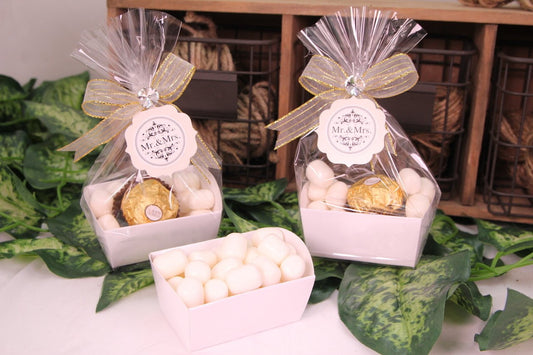 12 pcs-Tray Favor Box (White)