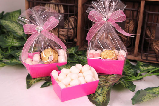 12 pcs-Tray Favor Box (Fuchsia)