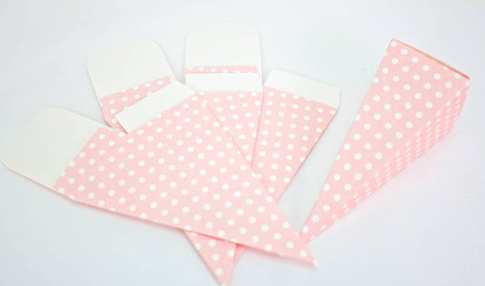 12 pcs- Italian Polka-Dot Cone Box (Blue & Pink)