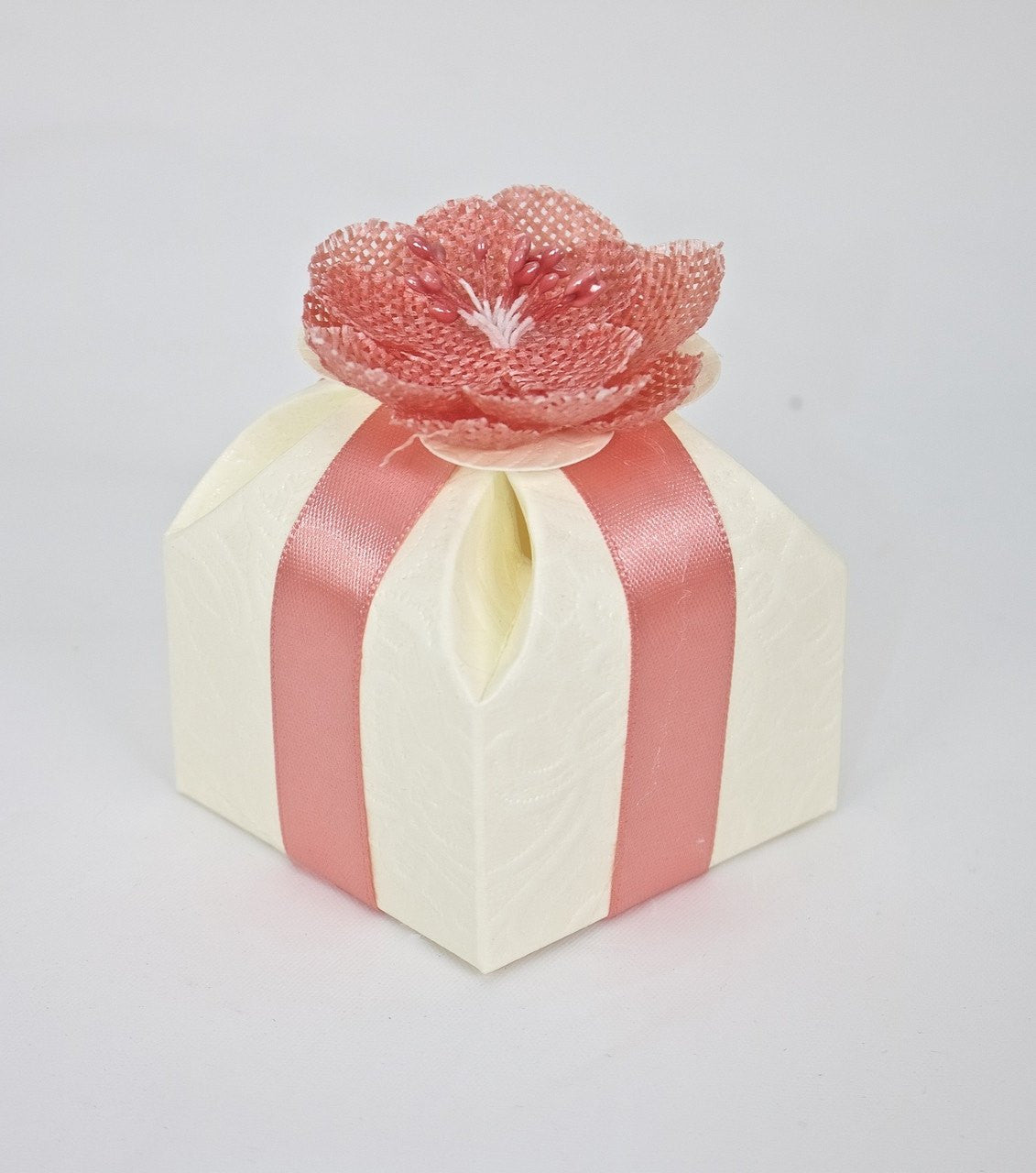 12 pcs- Italian White or Ivory Dome Flower Favor Box