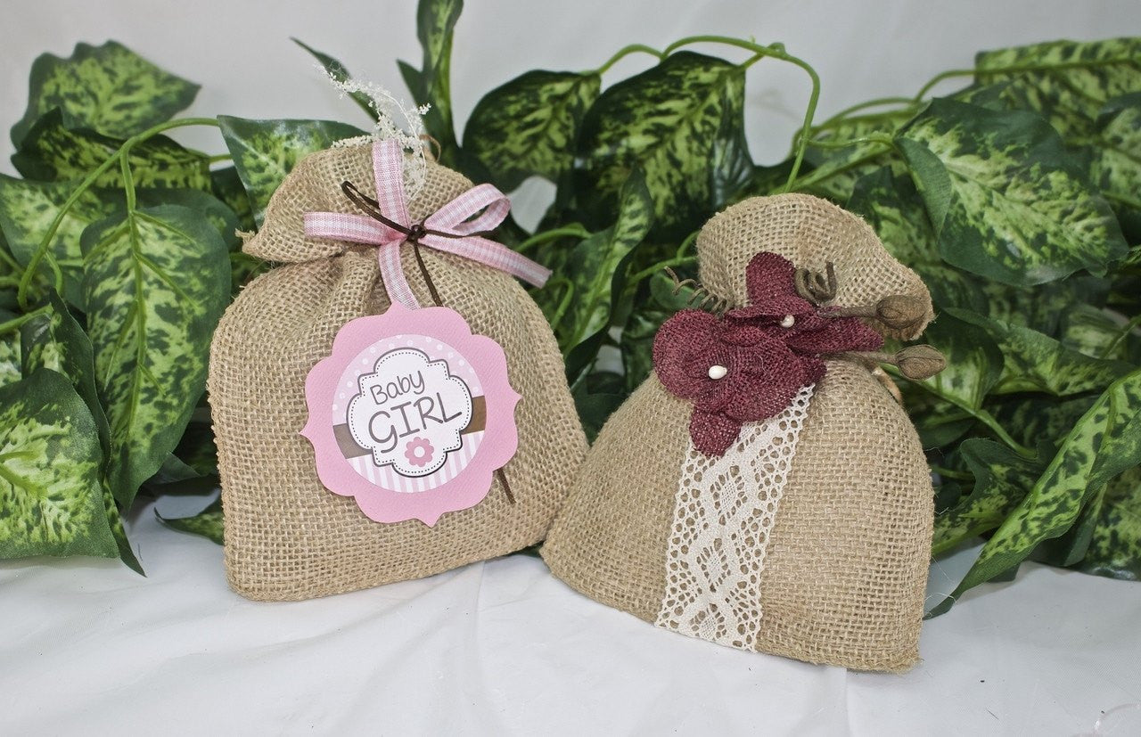 12 pcs-Burlap Pouches