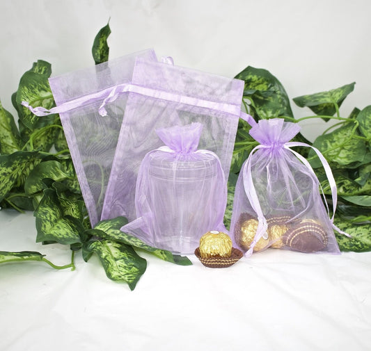 12 pcs-(Lavender) Organza Pouches 5" x 7"