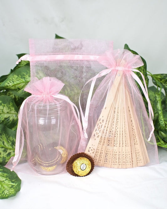 12 pcs-Light Pink Organza Pouches 6" x 9"