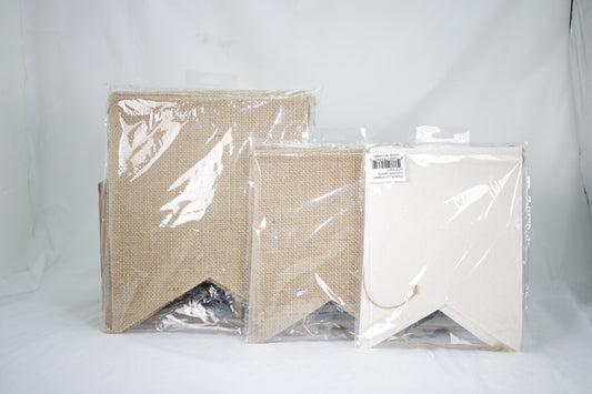 6 pcs-Burlap Flag Banner (7.5" & 10")