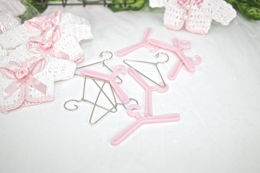 12 pcs; 2.25"- Plastic Hangers (Pink & Blue)