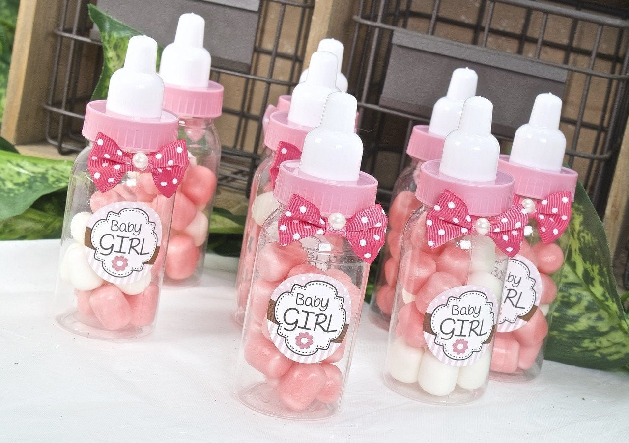 12 pcs- Pink Small Baby Favor Bottles 3.25"