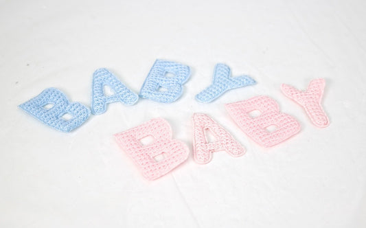 2 Set- "BABY" Cotton Laser Cut (Blue/Pink)