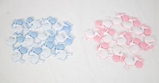 12 pcs-Plastic Storks (Pink)
