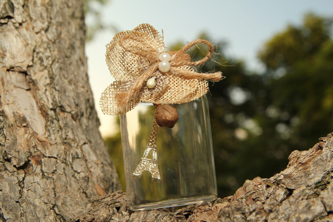 2.75" Glass cork Bottle with Eiffel Tower