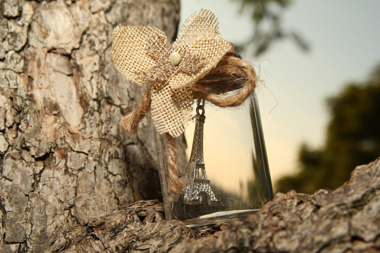 2.75" Glass cork Bottle with Eiffel Tower