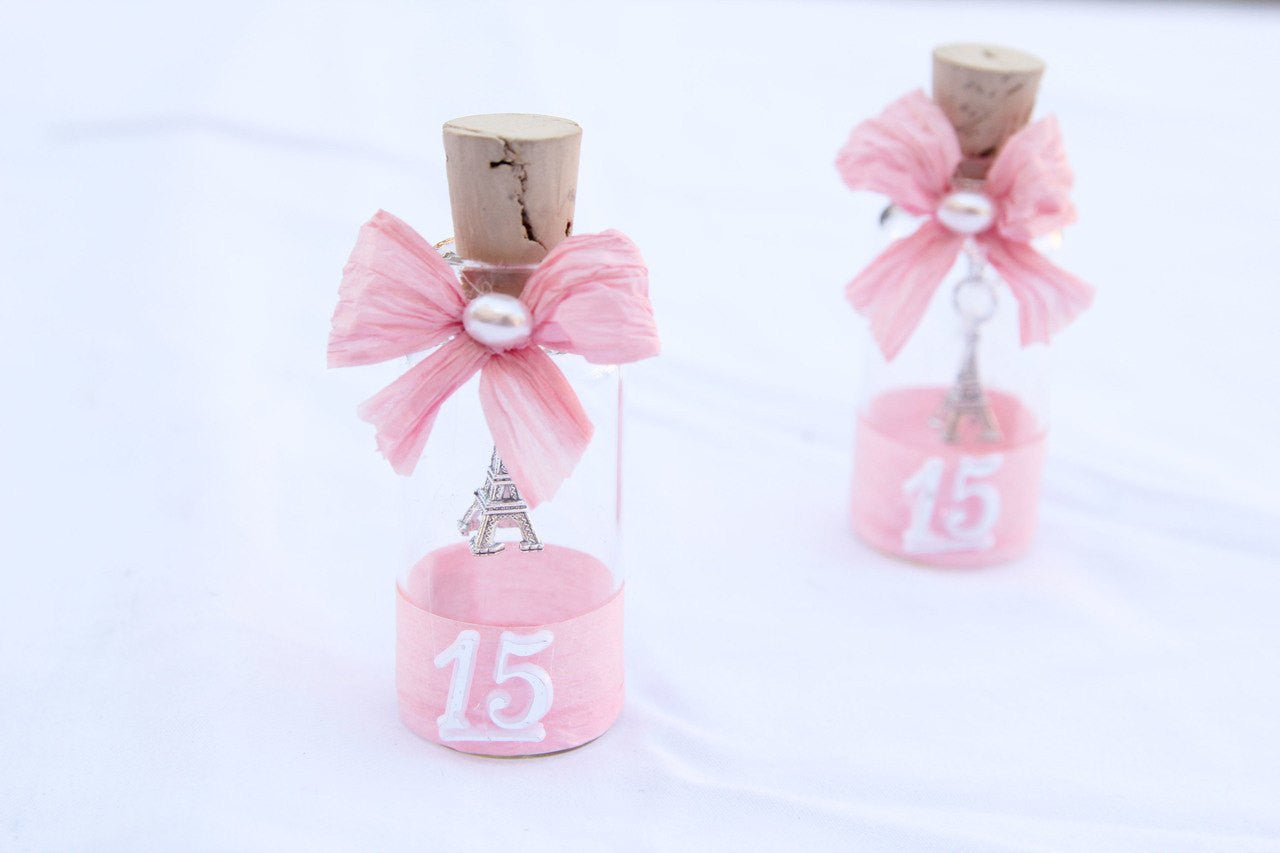 2.5" Quinceanera Glass Bottle with Large Cork