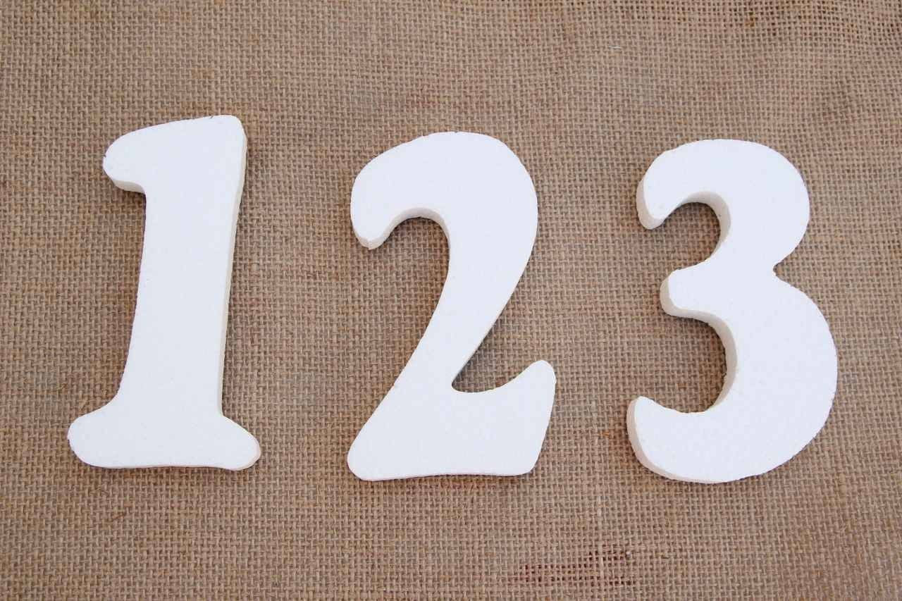 8" Foam Numbers (0 thru 9)