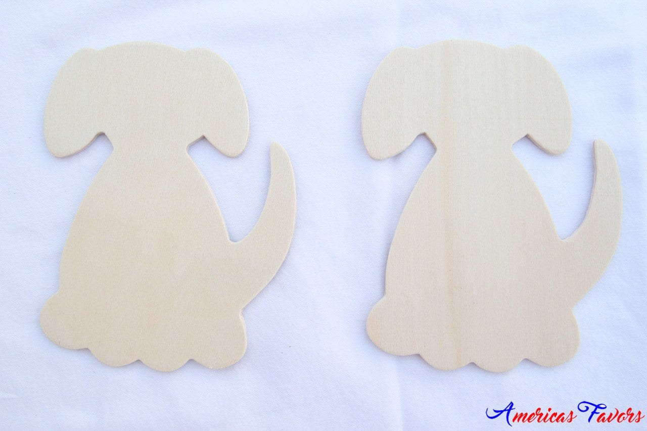 12 pcs- 4.5" Flat Wood Dog