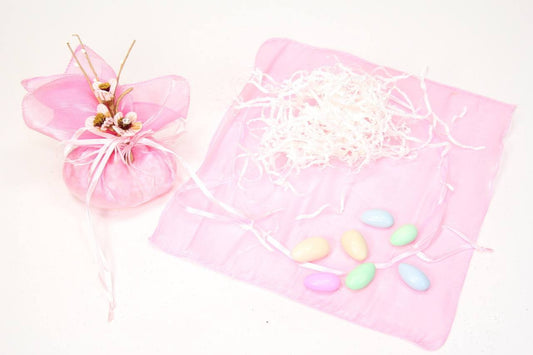 12 pcs-Organza Pouch with Satin Ribbon