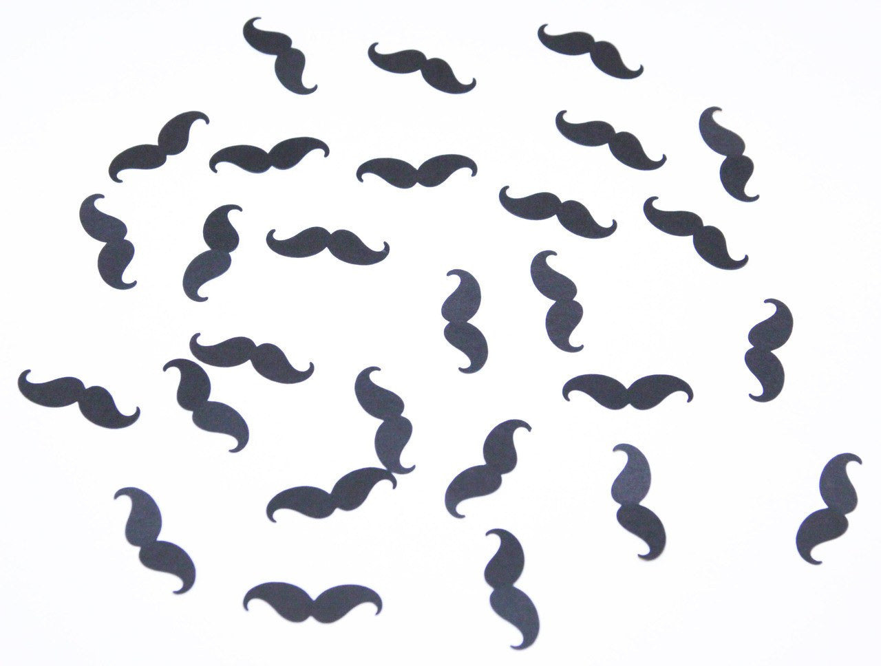 12 pcs- 1.5" Black Paper Mustache Die-cut