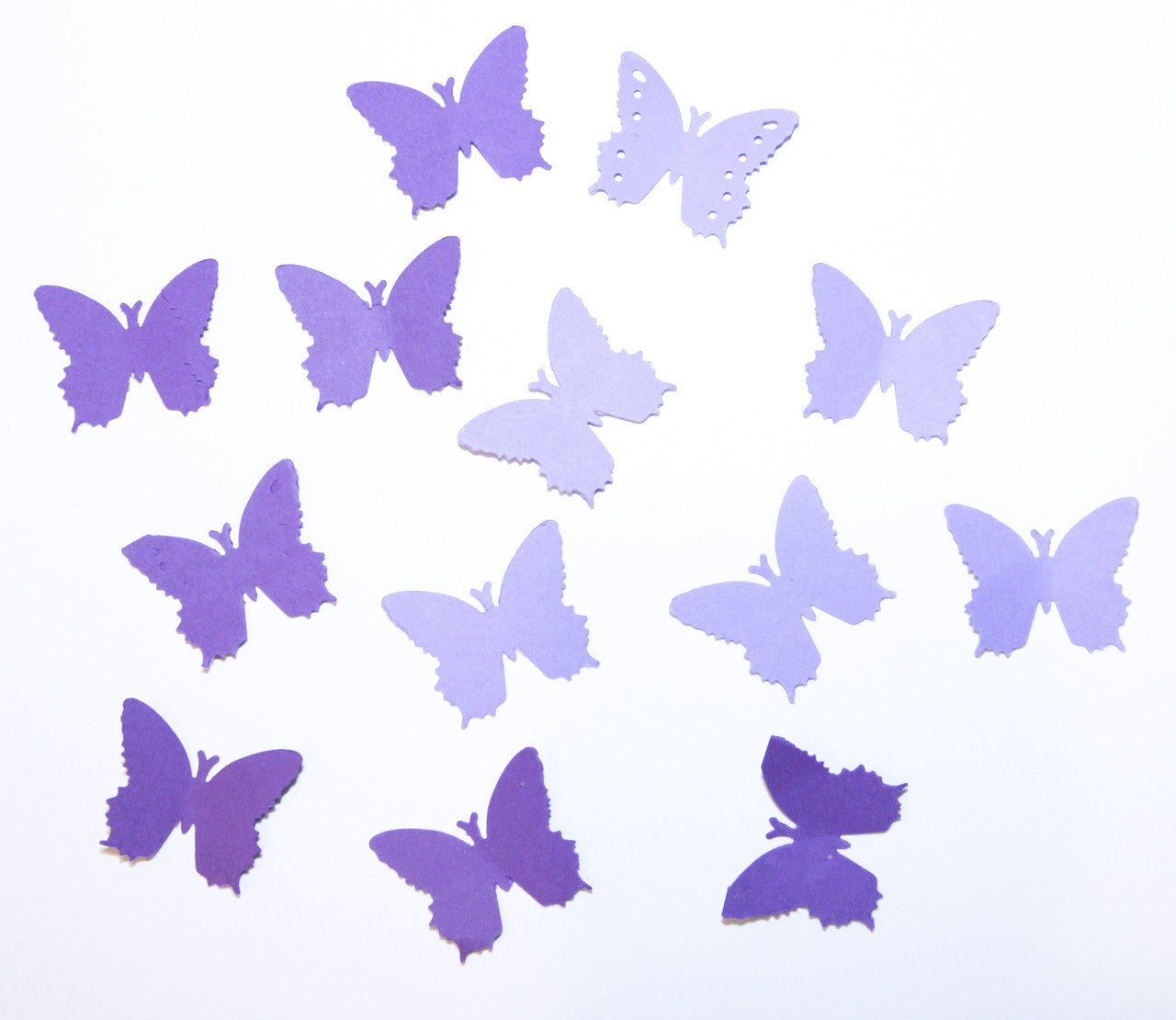 12 pcs- 1" Lavender/Purple Paper Butterfly Die-cut