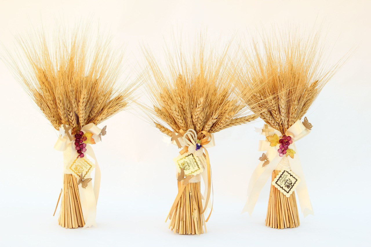 First Communion Ribbon Wrapped Wheat Centerpiece