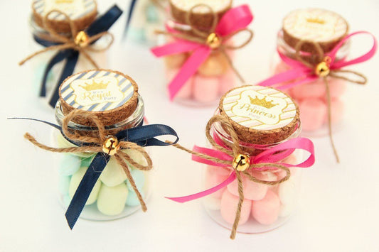 1 pc-Royal Prince/Royal Princess Glass Bottle Favors