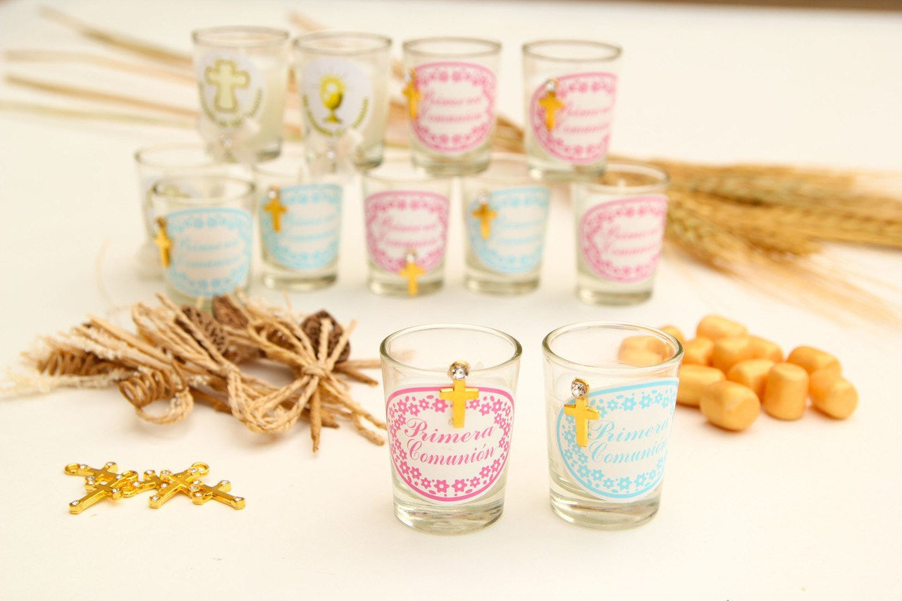 Primera Comunion Candle Glass Favors