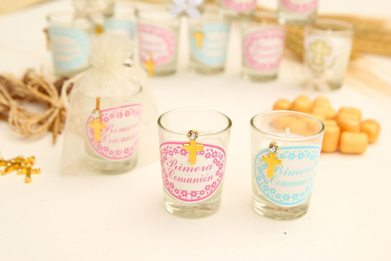 Primera Comunion Candle Glass Favors