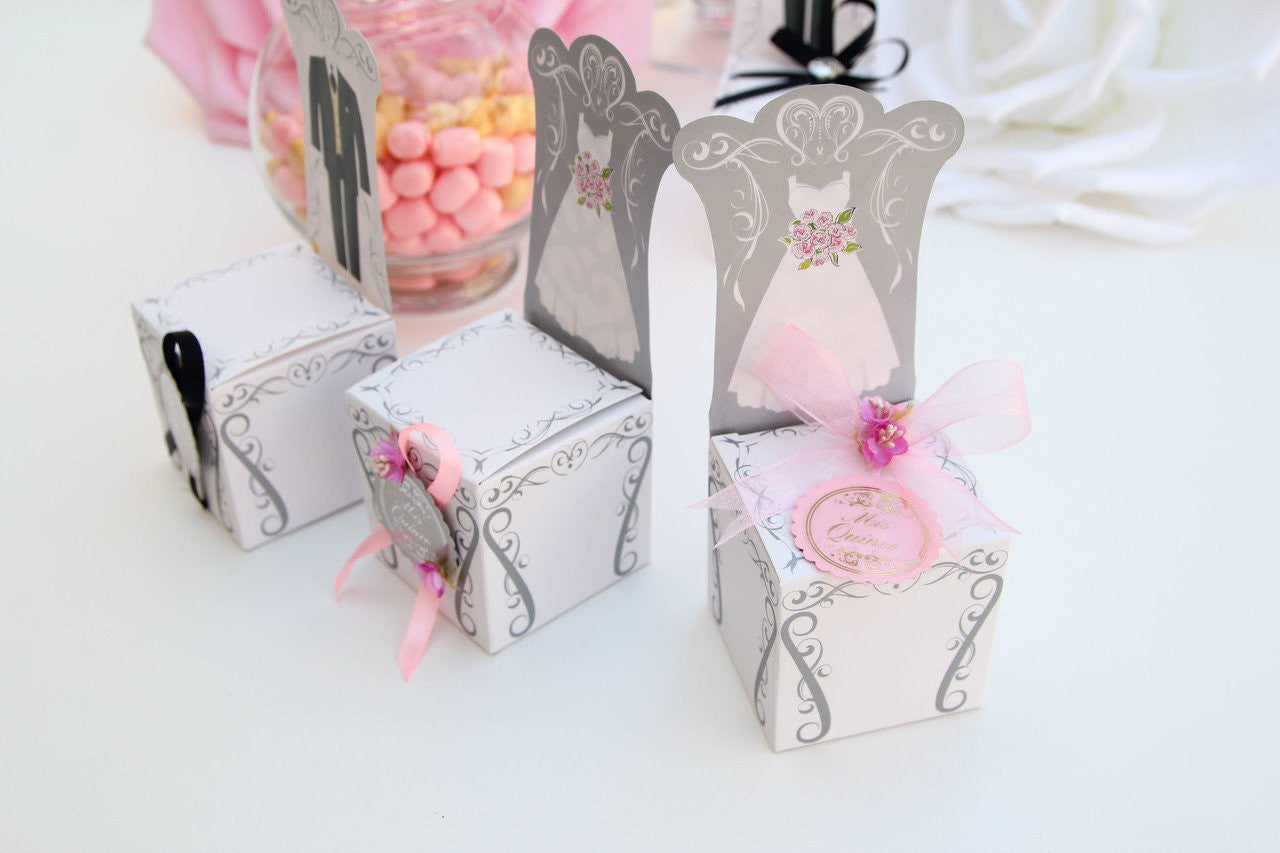 Mis Quinces Favor Chair Boxes (Suit & Dress)