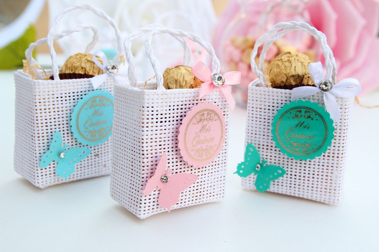 Mis Quinces Butterfly Tote Favor Bags