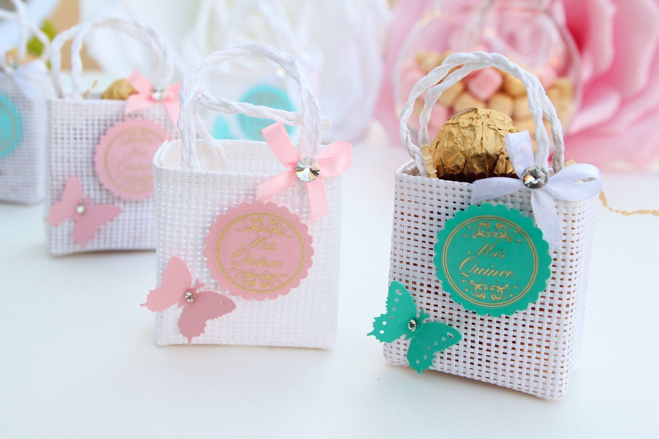 Mis Quinces Butterfly Tote Favor Bags