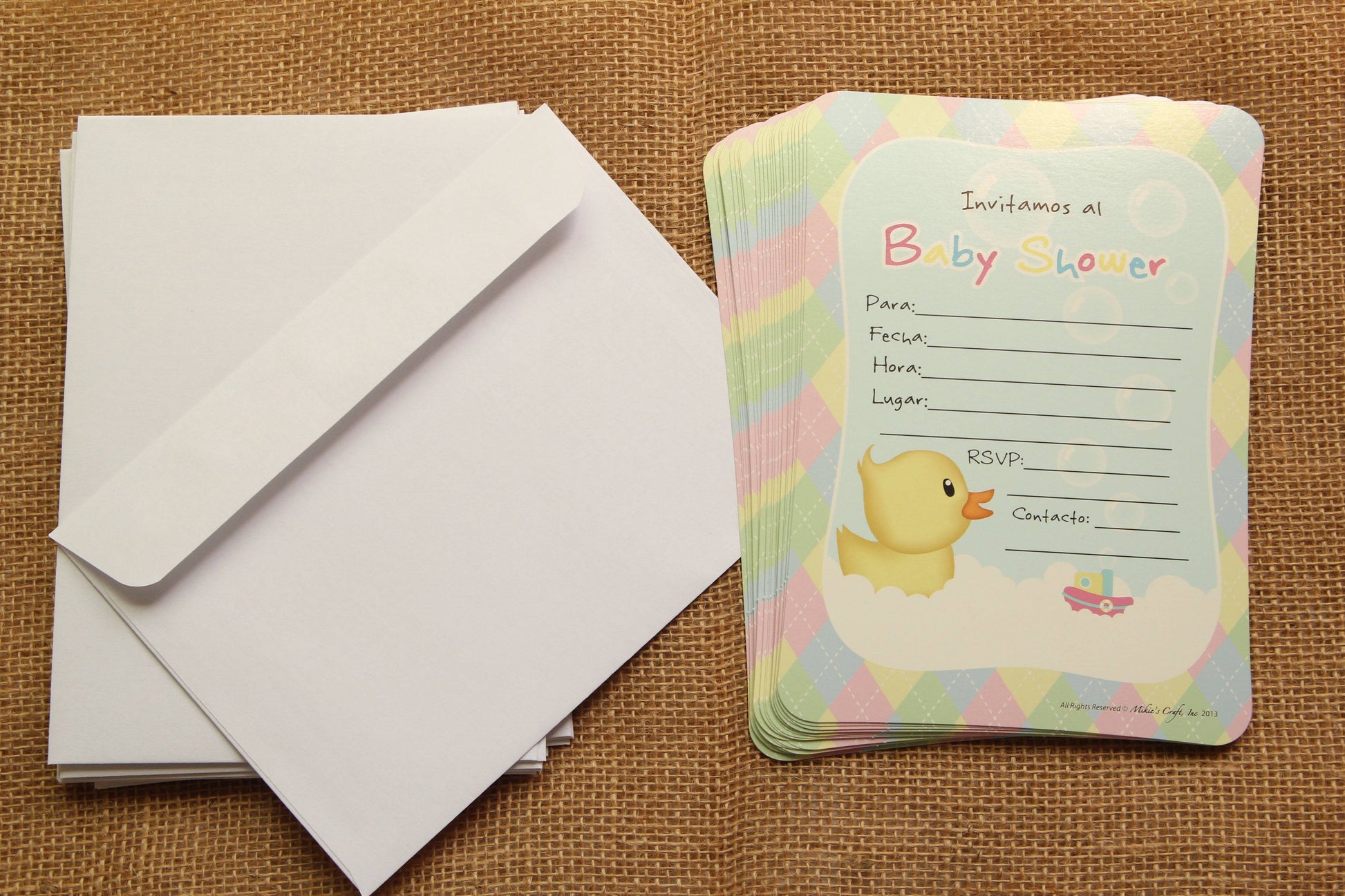 Duck Baby Shower Invitation with Envelop (12 pieces) - Americasfavors