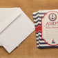 Nautical Baby Shower Invitation (Ahoy!) with Envelop (12 pieces) - Americasfavors
