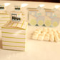 2.5" White Square Train Favor Boxes with Green Stripes (12 pieces)