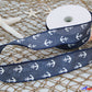 1.5" Wired Navy Anchor Ribbon
