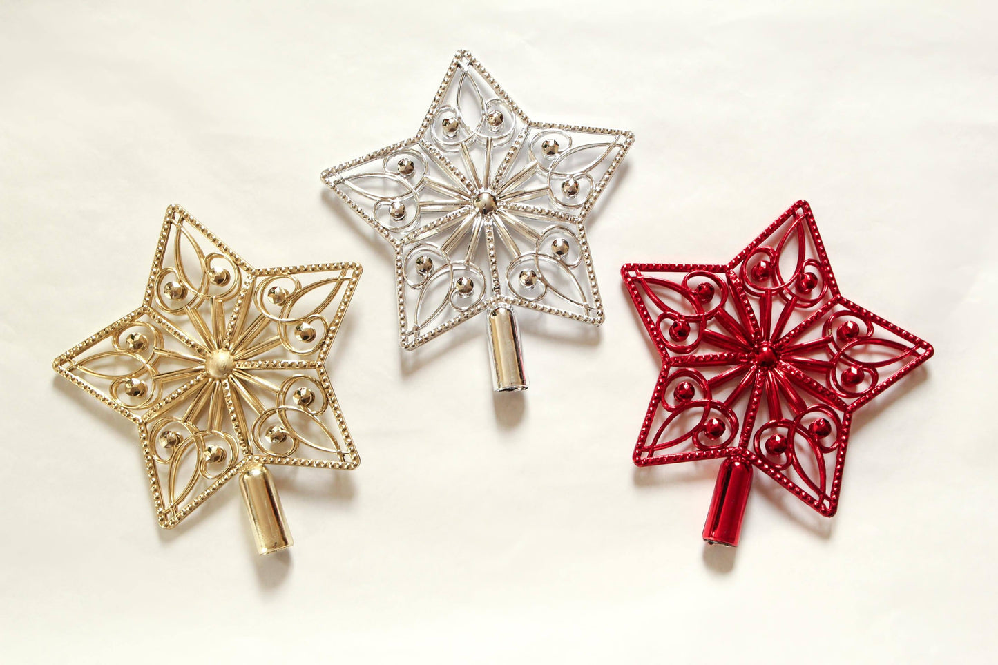 Christmas Tree Stars Gold, Silver, Red (1 piece)