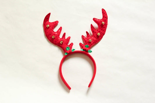 Christmas Santa Reindeer with Jingle Bells Head Band