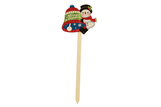 Christmas Snowman with Jingle Bell Pick