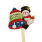 Christmas Snowman with Jingle Bell Pick