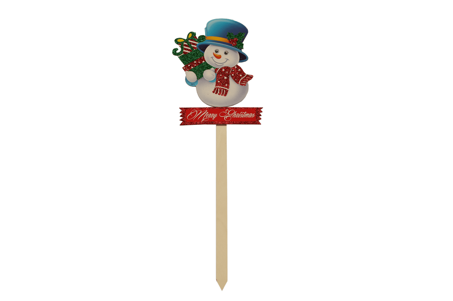 Christmas Snowman with Presents "Merry Christmas" Pick