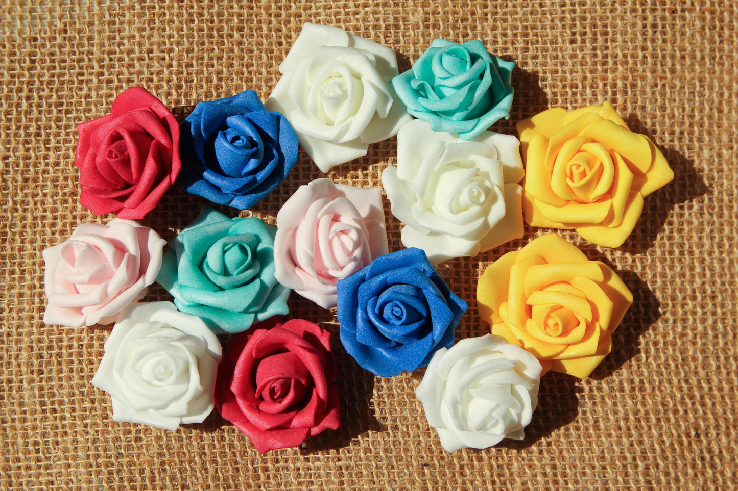 Small Foam Flowers Without Stem (12 pieces)