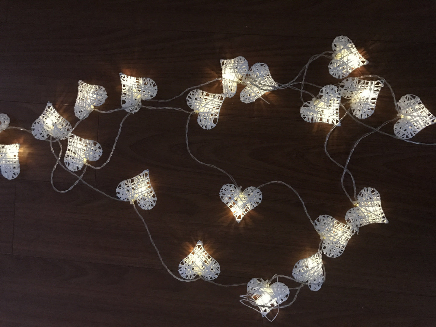 Decorative Wired White Heart Lights (12 feet)