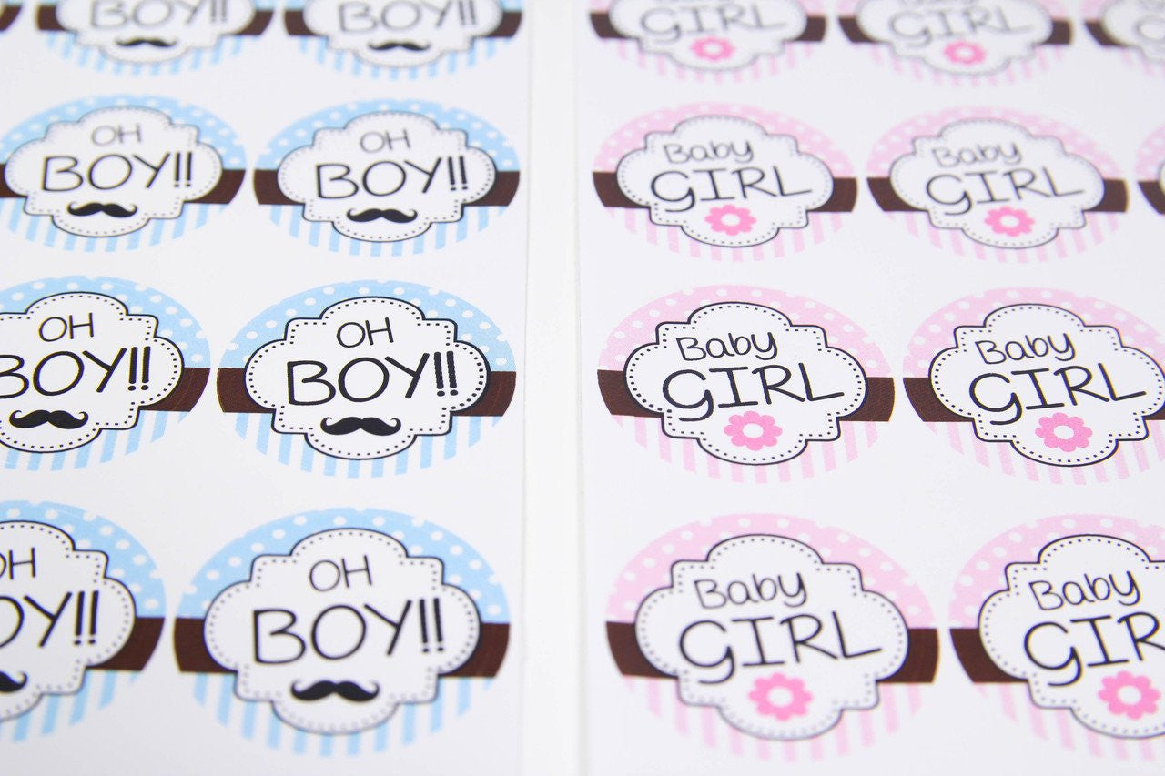 24 pcs-"OH BOY!!" and "BABY GIRL" Stickers