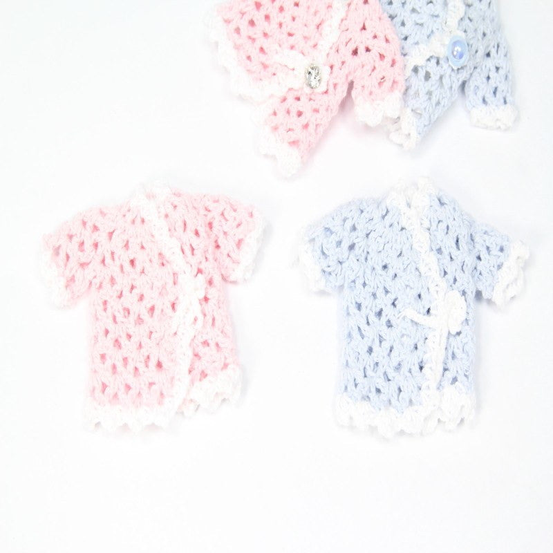 12 pcs-Knitted Baby Cardigan (Blue & Pink)