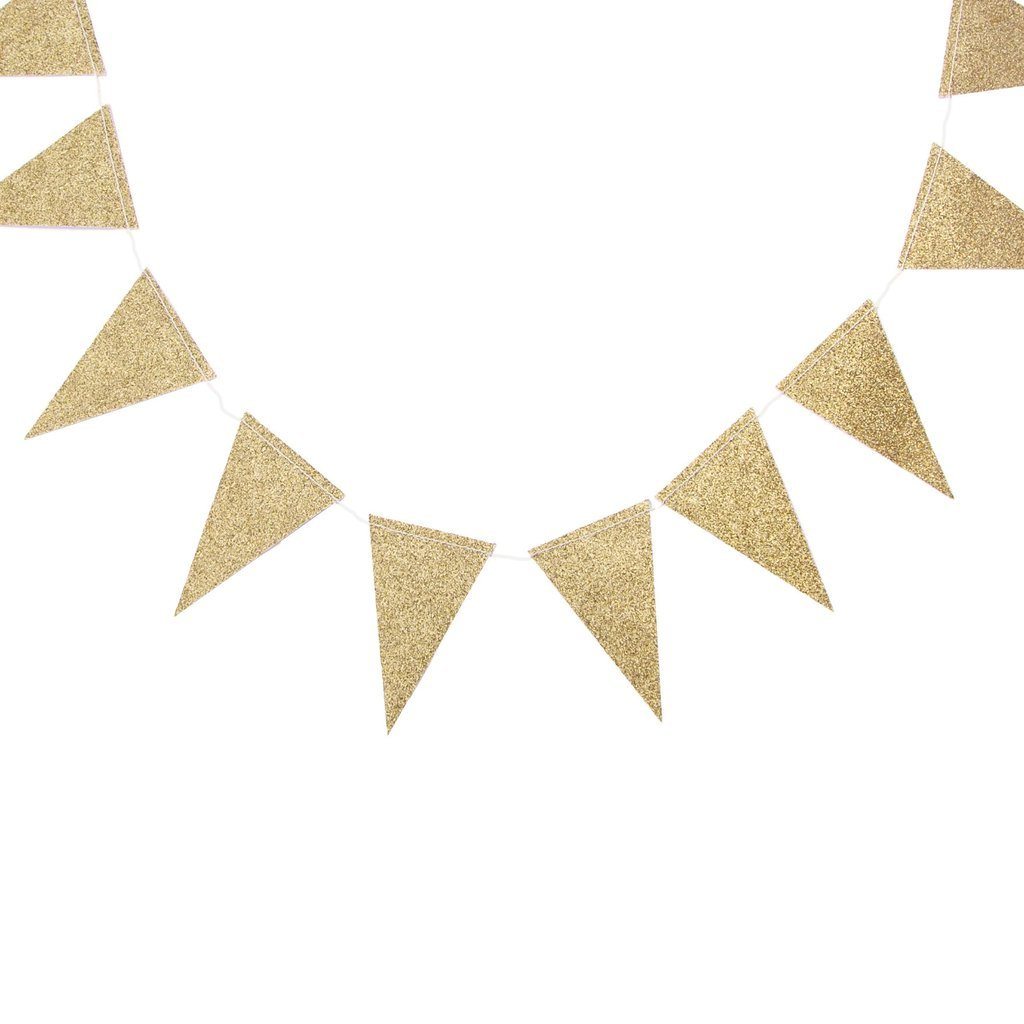 Gold Glitter Mini Pennant Banner (1 Ct)