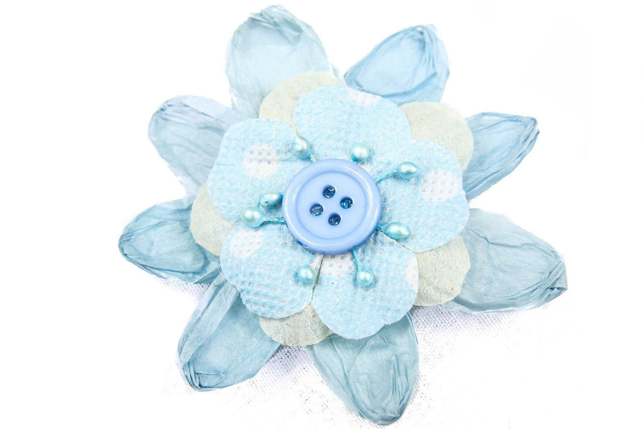 6 pcs- Light Blue Daisy Flower