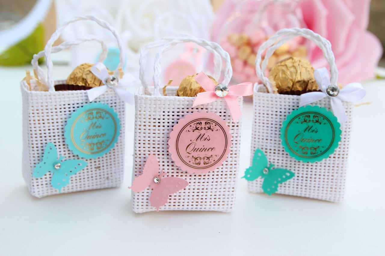 Mis Quinces Butterfly Tote Favor Bags