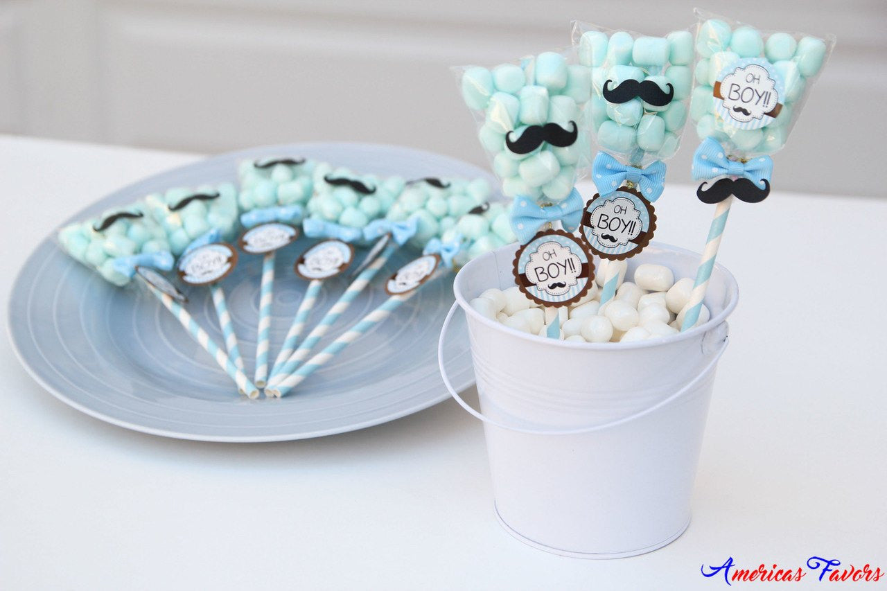 Baby Shower Mustache Candy Pop Party Favors