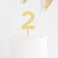 Gold Acrylic Cake Topper Numbers 0 thru 9 (1 Piece)