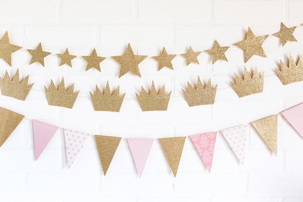 Gold Glitter Star Banner (1 ct)