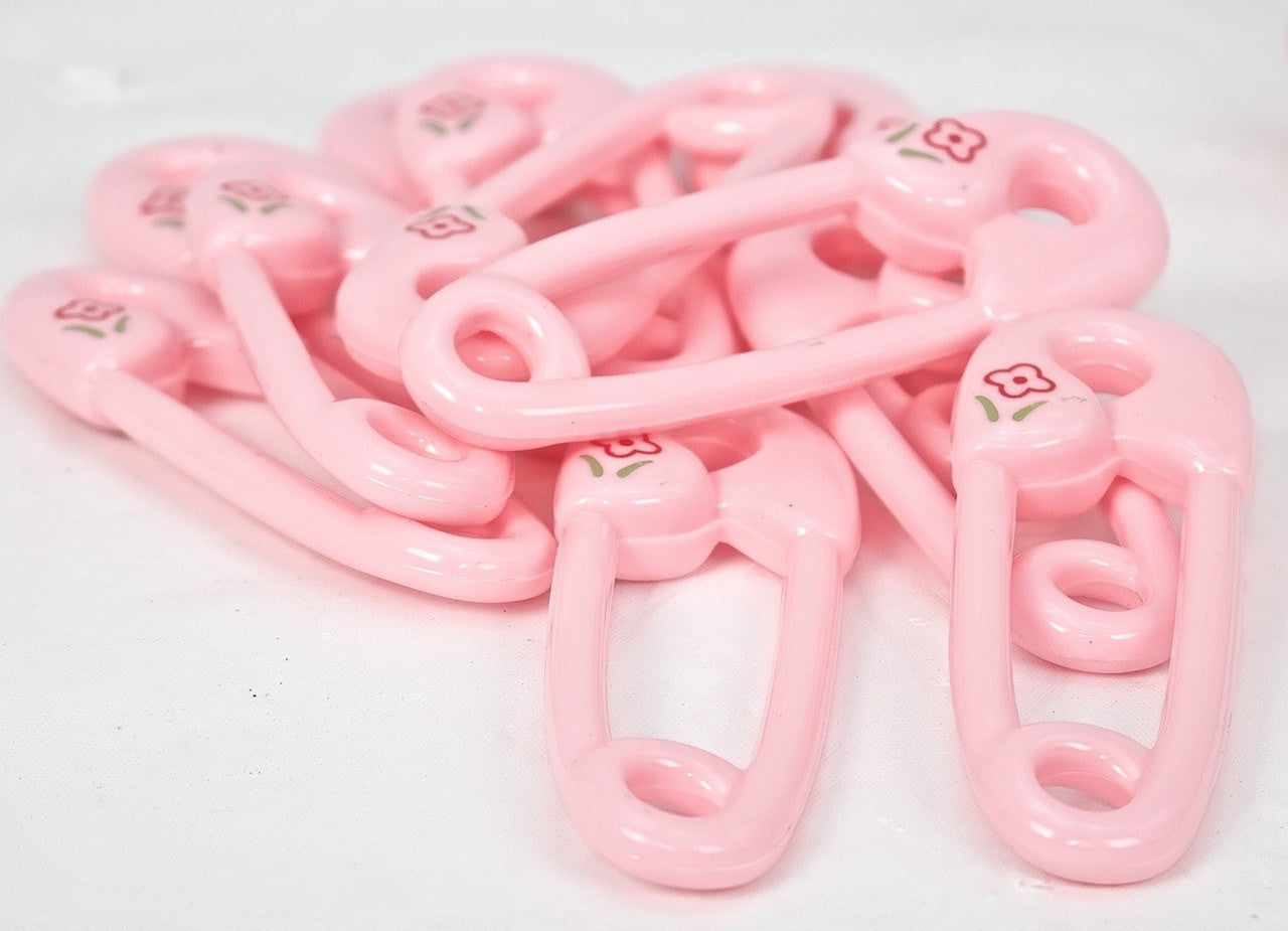 12 pcs- Plastic Pins (Pink)