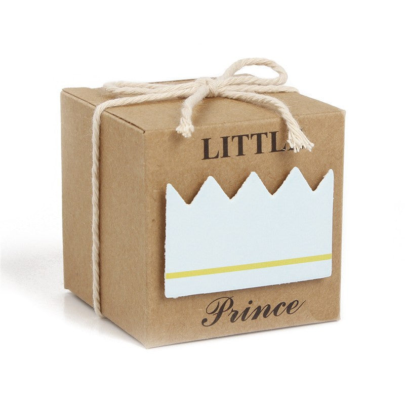 2" x 2" Princess & Prince Favor Boxes with Jute Rope (12 pieces) - Americasfavors