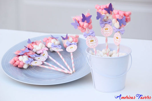 Baby Shower Princess Butterfly Candy Pop Party Favors